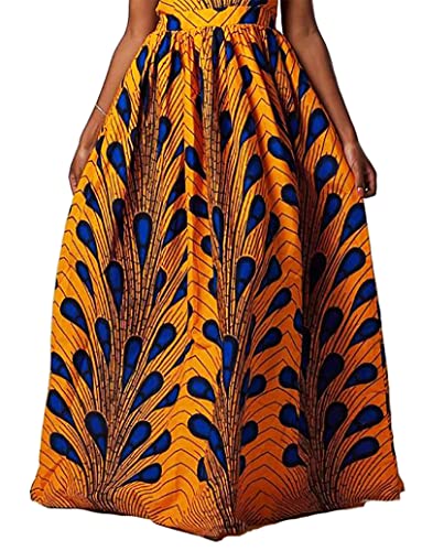 RED DOT BOUTIQUE 930 - Plus Size Ethnic African Print Long Maxi Skirt