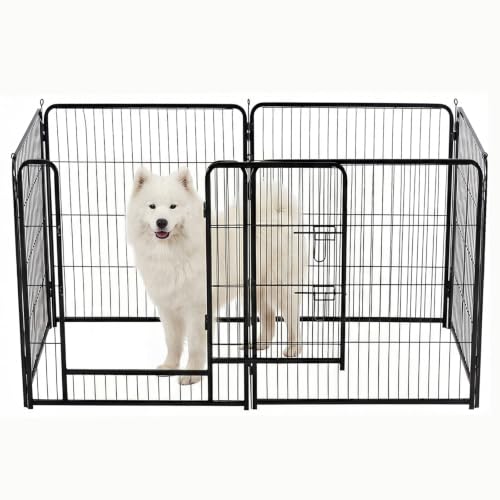 Image of NEWBULIG Dog Playpen Indoor 6 Panels 32 Inch, Metal Outdoor Dog Fence Pen