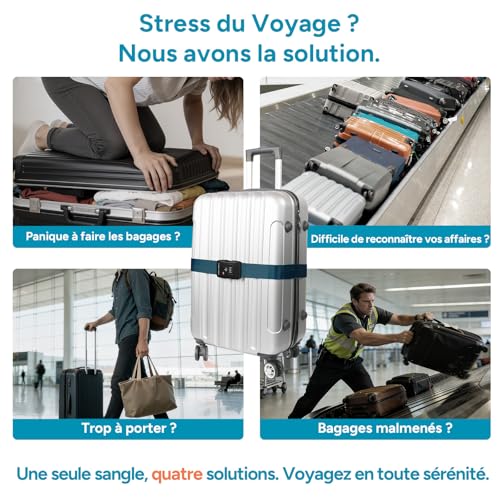 Sangle Valise Tsa Voyage : travel inspira Sangle Valise TSA, Ceinture Valise Voyage Sécurité (M... – Image 2