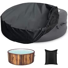 Hot Tub Cover Waterproof Outdoor Heavy Duty Portable Patio Round Inflatable Hot Tub Spa Cover Protector Bathtub Pool Dust Covers 89 37in