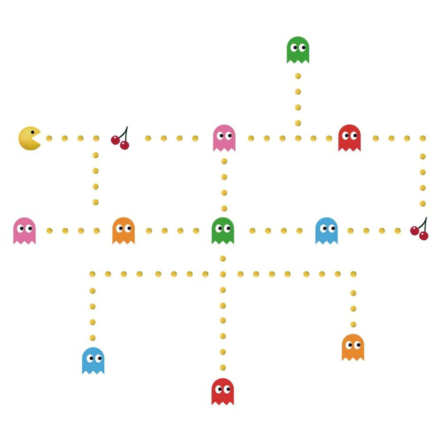 vOLXo 140 Cm Designab “ Pac Man Game“ Decorative Wall Sticker for Home &Office : 60 X 90 CM - Self Adhesive (Pack of 1, K22)-image-11