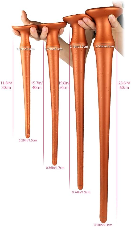 Super Long Anal Plug Dildo, Flexible Liquid Silicone Butt Plug Massage Stimulation for Men and Women Sex Factory (X-Large)