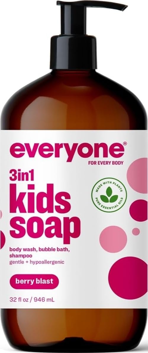 Everyone 3 In 1 Berry Blast Kids Soap, 32 FZ 32 Fl Oz (Pack of 1) Berry