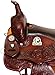 FEED N CARE Premium Hand-Tooled Western Leather Show Saddle – Rich Mahogany Floral Carving, Silver Conchos, Padded Seat, Full QH Bars, Trail, Rodeo & Show Saddle (16