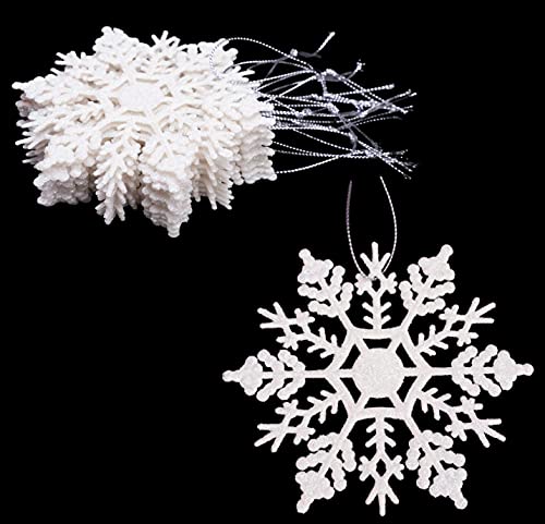 Christmas Concepts® Paquete de Decoraciones Colgantes de Copos de Nieve con Brillo de 12 10 cm (4