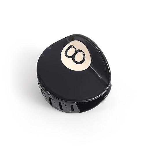 Black 8 Ball Golf Club Hair Claw Clip for Women, 5.4cm/2.12 inches, Acetate Hair Claw 1PC
