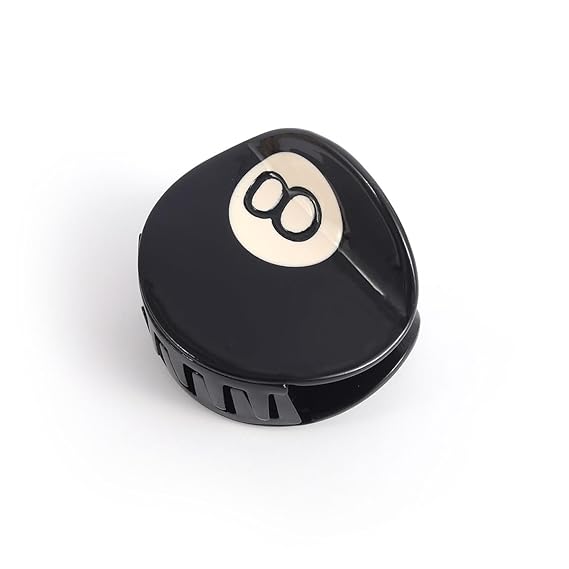 Black 8 Ball Golf Club Hair Claw Clip for Women, 5.4cm/2.12 inches, Acetate Hair Claw 1PC