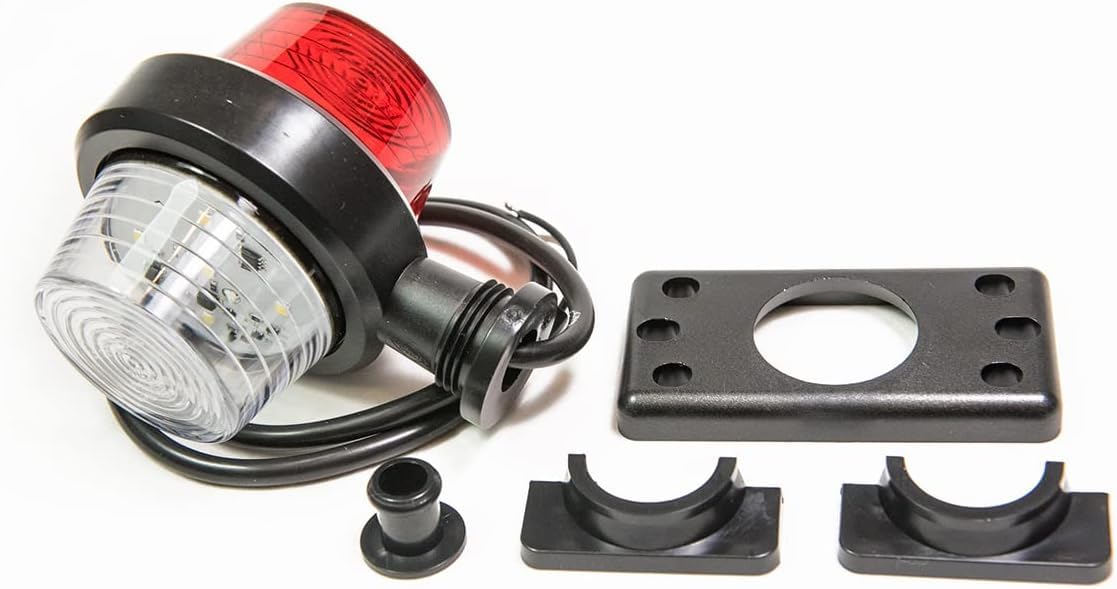 Old school Tuning Piloto intermitente suspendido 12V 24V Colores blanco y rojo para camión Remolque de coche, caravana etc. 1 pieza