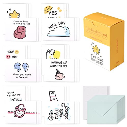 Monolike Day-by-day Card, Comfort for you - Mix 36 Mini Single cards, 36 envelopes, 36 stickers Package