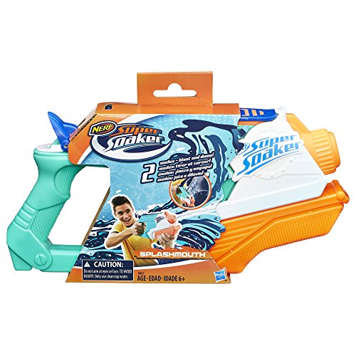 Super Soaker Lança Água Soa Splash Mouth Verde Água/Laranja/Branco