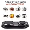 Elite Gourmet EDB-302BF# Countertop Double Cast Iron Burner, 1500 Watts Electric Hot Plate, Temperature Controls, Power Indicator Lights, Easy to Clean, Black #5