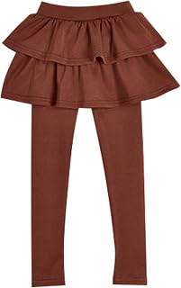 Kids Girls Warm Cute Cake Culottes Leggings with Ruffle Tutu Skirt Pants Little Girls Footless Leggings Skirt Pants