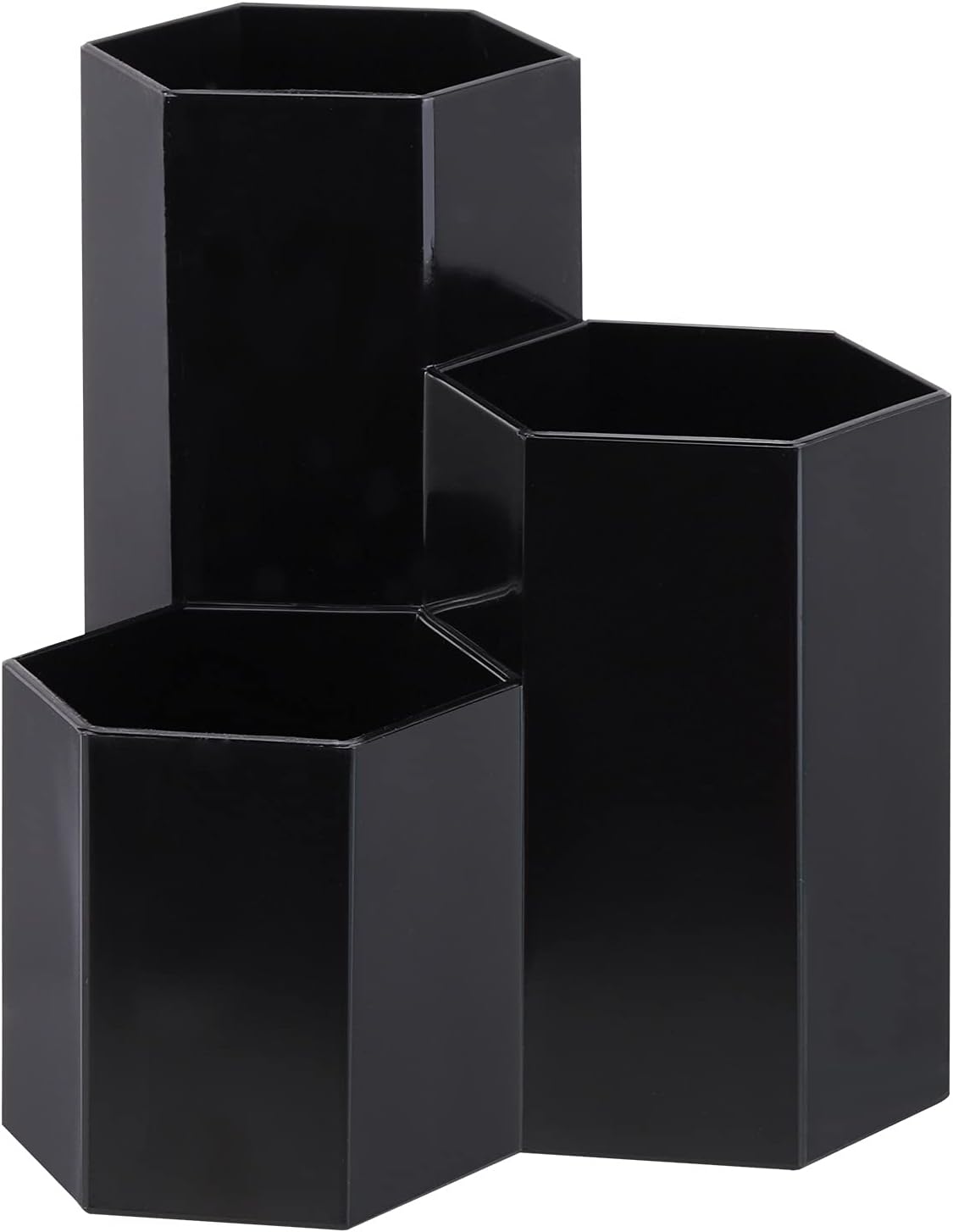 LoveBB (3-Slot, Black) - Makeup Brush Holder Organiser, 3 Slot Plastic Cosmetics Brushes Pen Storage Solution, Black