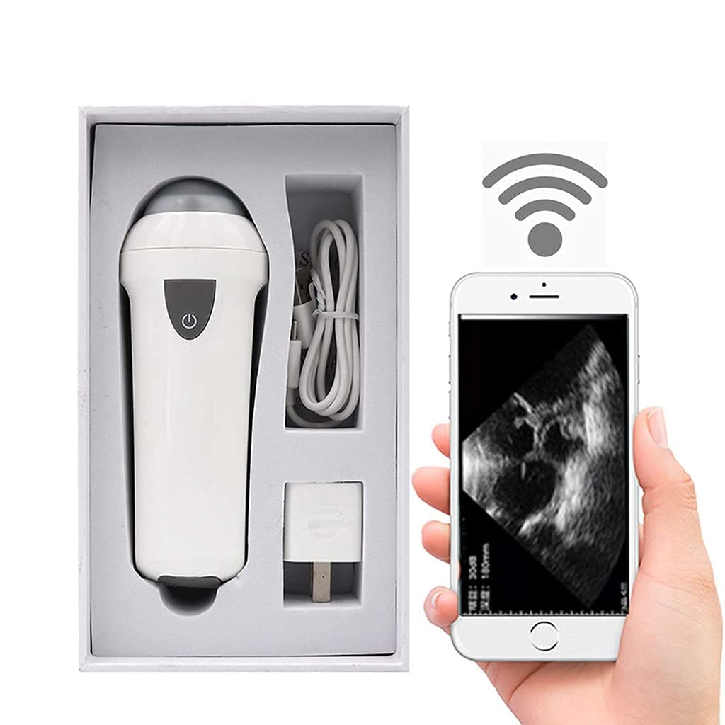 Scanner Ad Ultrasuoni Veterinario Macchina Scanner A Ultrasuoni Portatile Wireless con Sonda Meccanica da 3,5 MHz, Macchina A Ultrasuoni Ricaricabile per Maiale
