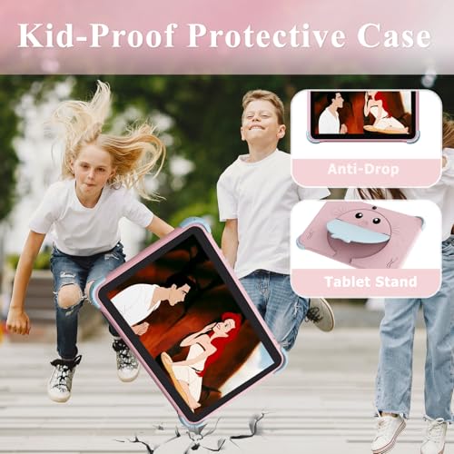 Image of YINOCHE Kids Tablet 10 inch Tablet for Kids Toddlers, 32G Android Kids Tablets with Case, WiFi, Parental Control, Dual Camera, Best Toddler Tablets for Kids Gift for Chidlren (Pink)