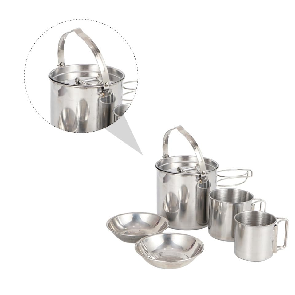 Vaisselle camping acier inoxydable robuste, kit 5 pièces durable et chic - 3