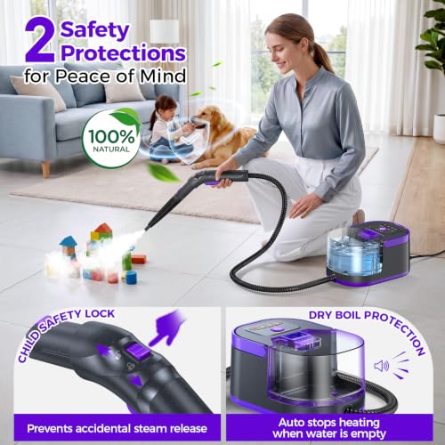 Image of Handheld Steam Cleaner, Portable Deep Cleaning Steamer for Home & Car Use