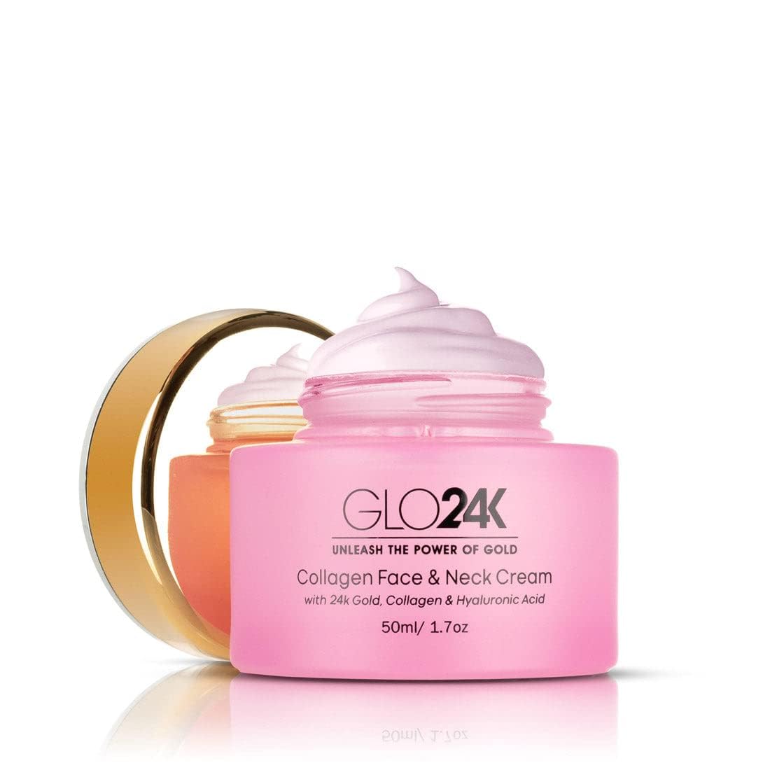 GLO24K Moisturizer Face Cream with 24K Gold, Vitamins – Collagen Retinol Hyaluronic Acid – Hyaluron Acid Cream for Hydration & Overnight Skin Renewal, Night Cream