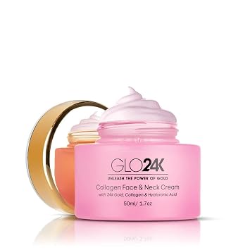 كريم مرطب للوجه GLO24K بالذهب عيار 24 قيراط، فيتامينات الكولاجين الريتينول حمض الهيالورونيك كريم حمض الهيالورونيك للترطيب وتجديد البشرة طوال الليل، كريم ليلي