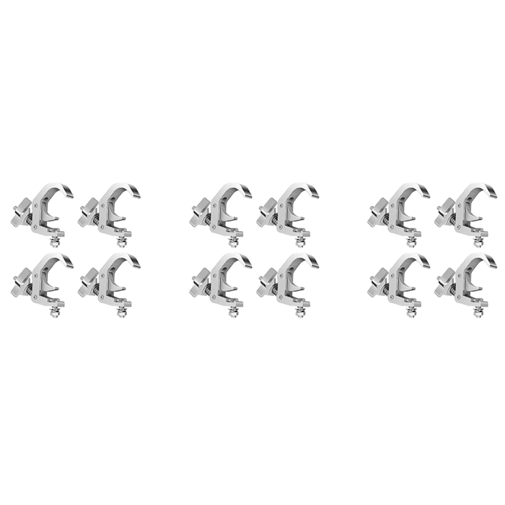 Vjsujehgy 12x Lighting Clip Hook, Aluminum Alloy Professional Rack Clamp, for Moving the Head Stage Stage Lighting Fixtures