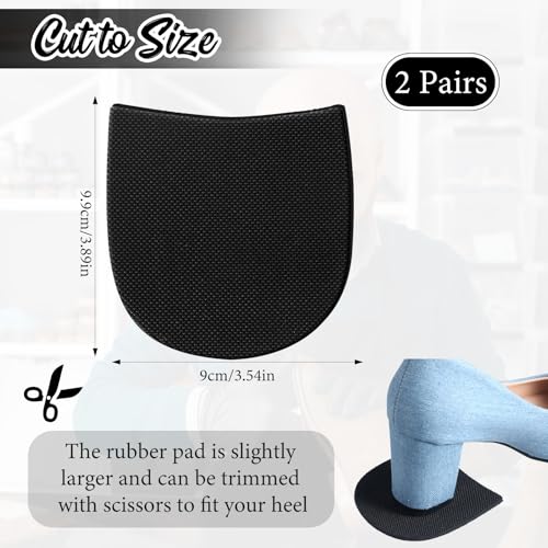 Image of Shoe Repair Rubber Heels, Repair Heels Boot Heel Replacement Anti-Slip Heel Pads for Men's and Woman's 5 /32 Inch (4mm) Thick, 2 Pairs Black