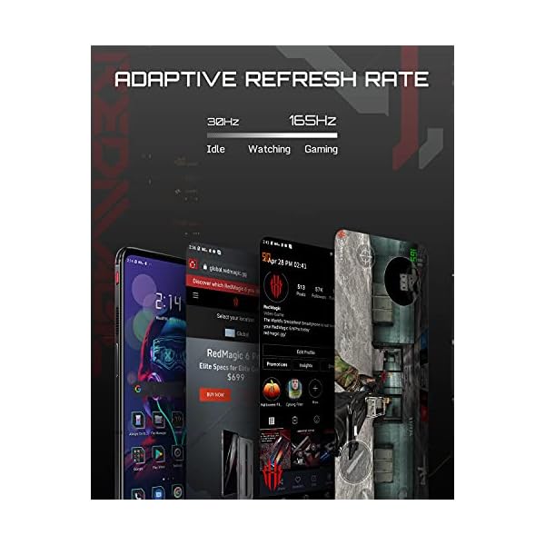 Red-Magic-6-Pro-Dual-SIM-165Hz-Display-5G-Gaming-Smartphone-Factory-Unlocked-US-Version-16-GB-RAM-256-GB-64MP-Camera-Android-11-Cell-Phone-Silver Red Magic 6 Pro Dual SIM 165Hz Display 5G Gaming Smartphone Factory Unlocked US Version 16 GB RAM + 256 GB 64MP Camera Android 11 Cell Phone Silver