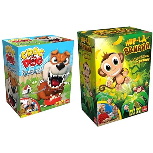 Pack Jeu Goliath - Croc Dog + Hop-là Banana - Jeux d'Enfants - A partir de 4 ans - Jeux de Société - Jeux d'Adresse - A partir de 2 joueurs