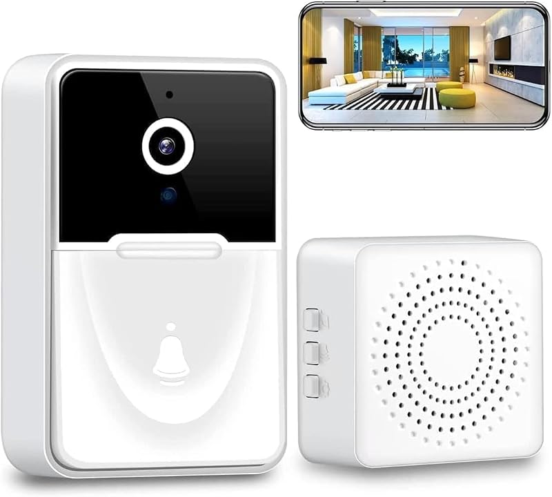 Générique Sonnette sans Fil avec caméra, Sonnette caméra1080p,Surveillance de Vision Nocturne HD,interphone à Domicile,Support de sécurité Intelligent,Sonnette vidéo WiFi pour appels vocaux
