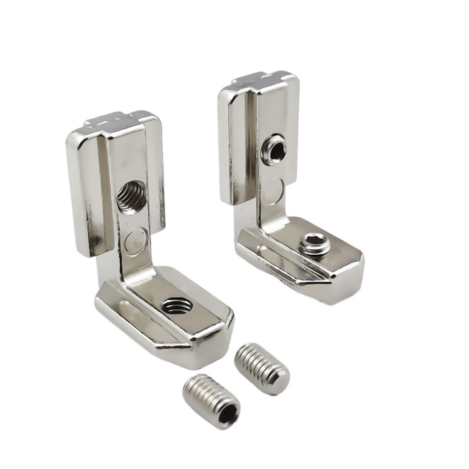 Rrypbovg 40-M6 Silver L Brackets 10Pcs Inside Hidden Corner Connector With Screws For Aluminum Profile(40-M6 Silver)