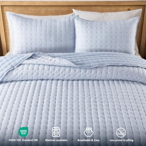 Image of WDCOZY Cloud Soft Quilt Set, Twin Size, Chambray, 2 Pieces 68x90 inches