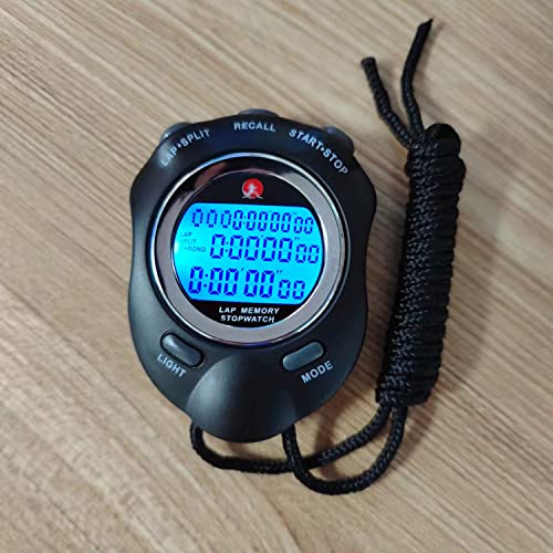 Rolilink Stopwatch, Stop Watch For Sports Stopwatch With Backlight 10 Lap Waterproof Stopwatches Timer For Sports And Competitions(Black) #TOP5