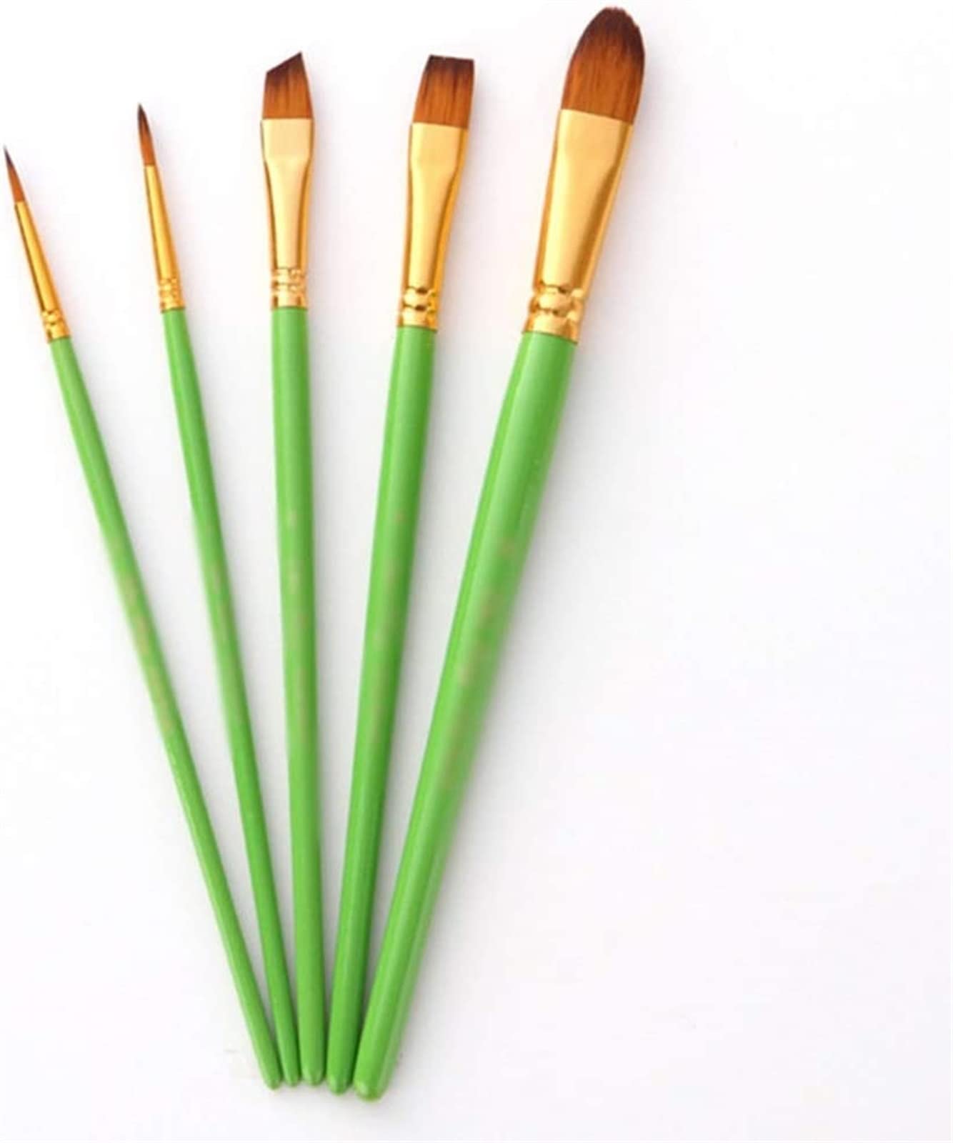5 pz/Lotto Acquerello Pennello Set Manico in Legno Nylon Pennello Penna Pittura A Olio Professionale Strumento di Disegno Rifornimenti di Arte (Color : A)