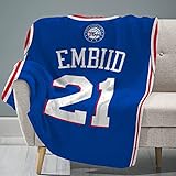 Sleep Squad Philadelphia 76ers Joel Embiid 60 x 80 Rachel Plush Blanket A NBA Throw