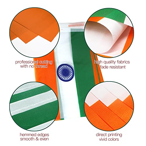 Image of Anley India String Flag Pennant Flags, Patriotic Events 15th of August Indian Independence Day Decoration Sports Bars - 33 Feet 38 Flags