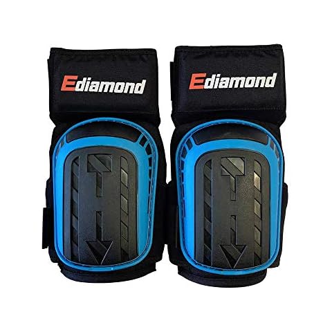 EDiamondTools Professional Knee Pads for Construction, Flooring and Cleaning with Heavy-duty Gel Cushion & Anti-Slip Adjustable Straps Cover