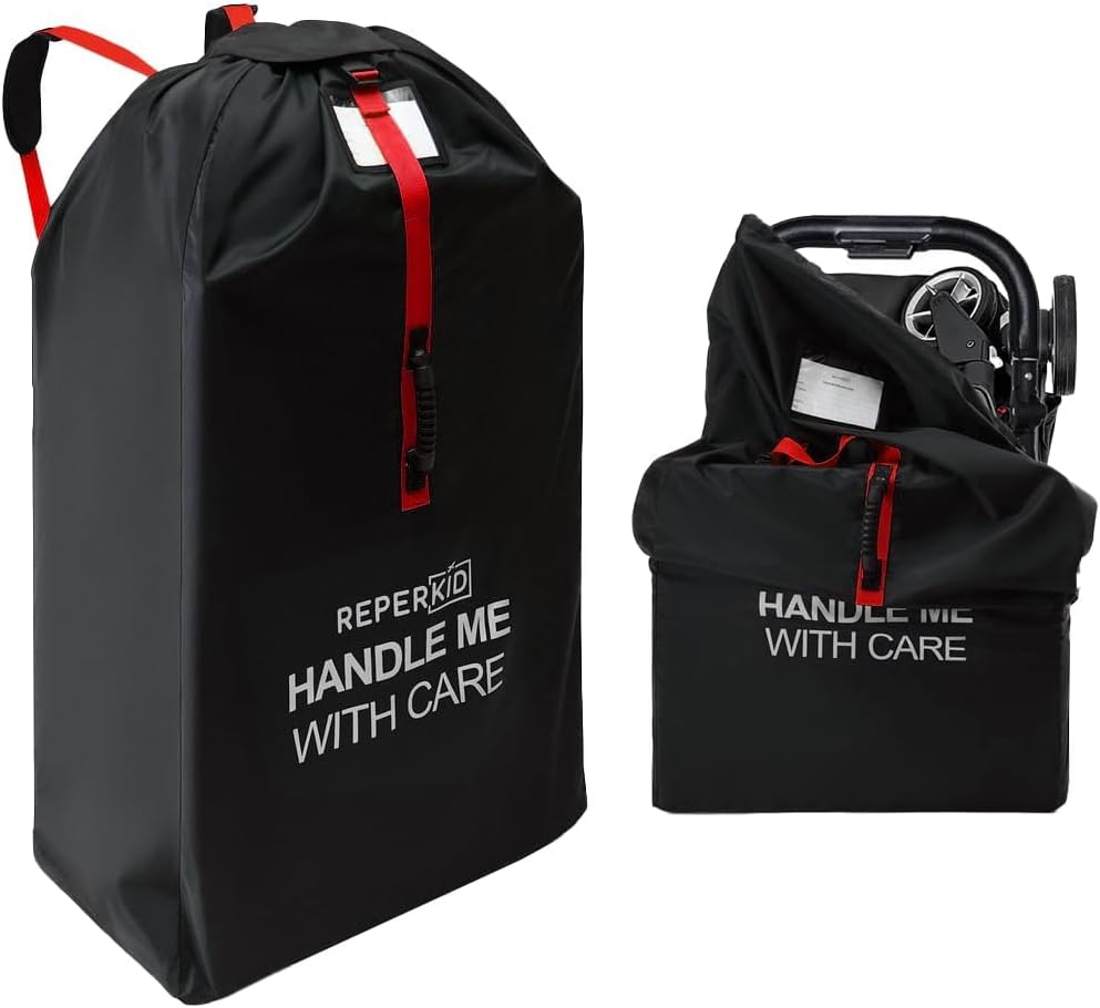 Stroller Travel Bag for Airplane Gate Check-in - Ultra Durable, Water Resistant W/Adjustable Carry Straps - Large Standard or Double Strolle