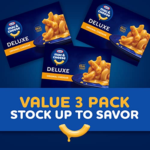 Kraft Deluxe Original Mac & Cheese Macaroni and Cheese Dinner, 3 ct Pack, 14 oz Boxes image 8
