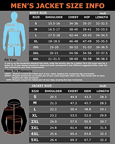 Venustas Men's Heated Jacket With Battery Pack 7.4V, Windproof Electric Insulated Coat With Detachable Hood #TOP5