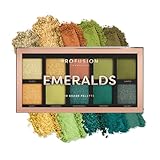 Profusion Cosmetics Emeralds 10 Shade Eyeshadow Palette – Pigmented & Blendable Green Tones, Matte & Shimmer Finishes for Versatile Eye Looks, Travel-Friendly & Cruelty Free Makeup