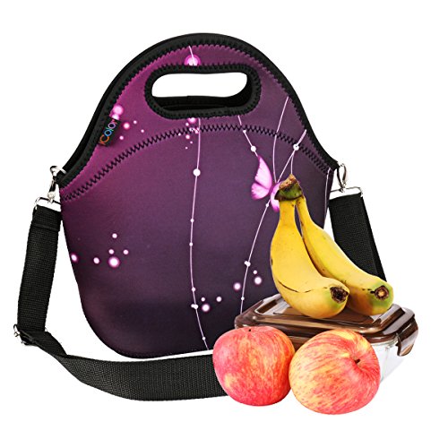 iColor Neoprene Lunch Bag, insulated lunch box with Shoulder Strap, Thermal Thick Lunch Tote Bag,Reusable Bags for Adults,Kids Great for Travel,Outdoors, Work,School & More YLLB-03