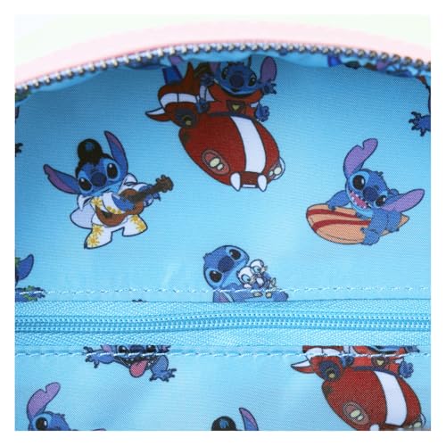 Image of Loungefly Disney Stitch Color Block Mini Backpack Handbag Double Strap Shoulder Bag