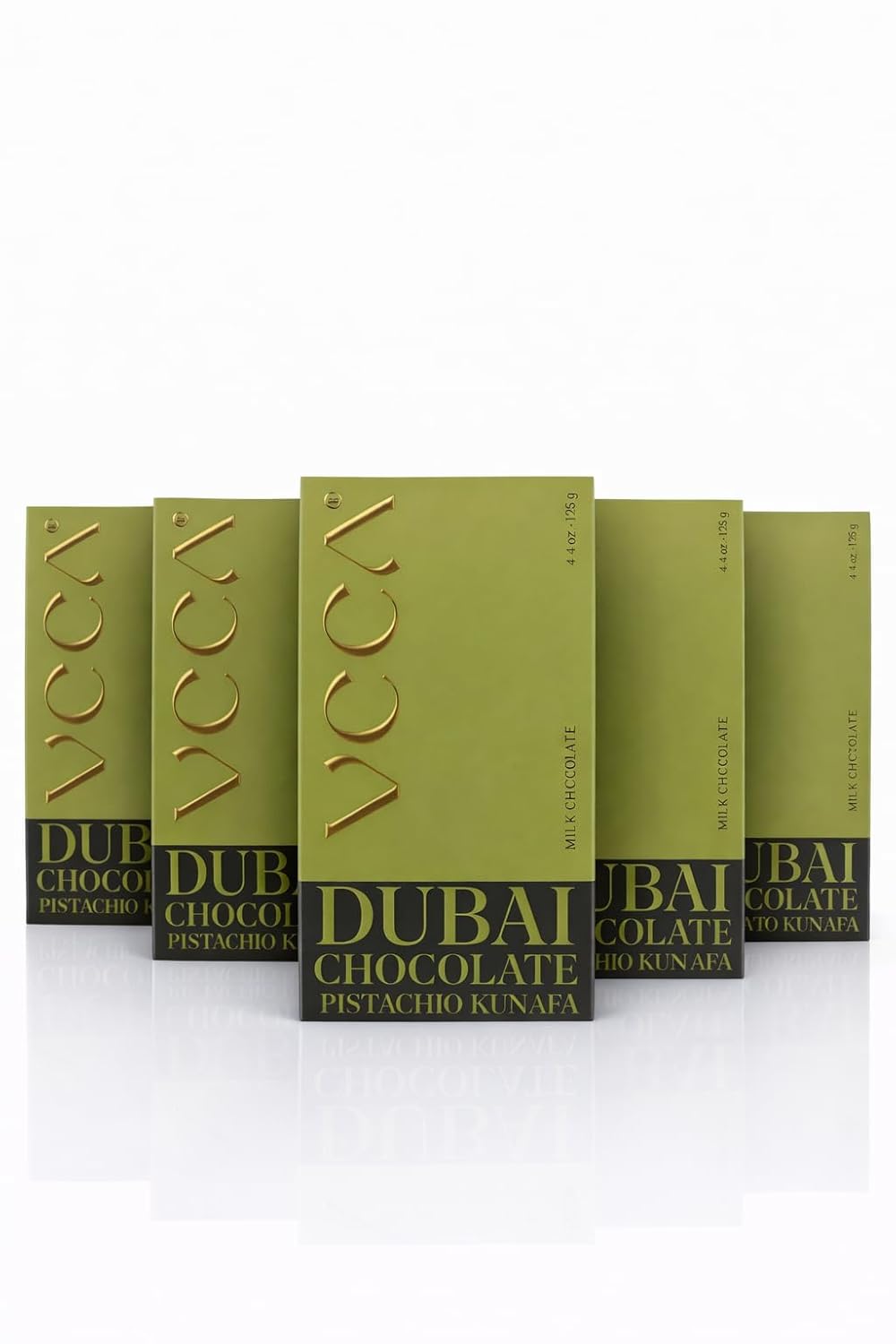 VOCCA Dubai Chocolate Pistachio Kunafa Milk Chocolate Bar, Middle Eastern Dessert-Inspired Gourmet Treat (Full Size, Pistachio)