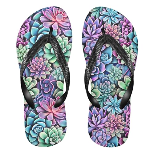 Sinestour Plant Dark Teal Flip Flops for Beach Thong Sandals Anti-slip Lightweight Flat Slippers for House Indoor Outdoor