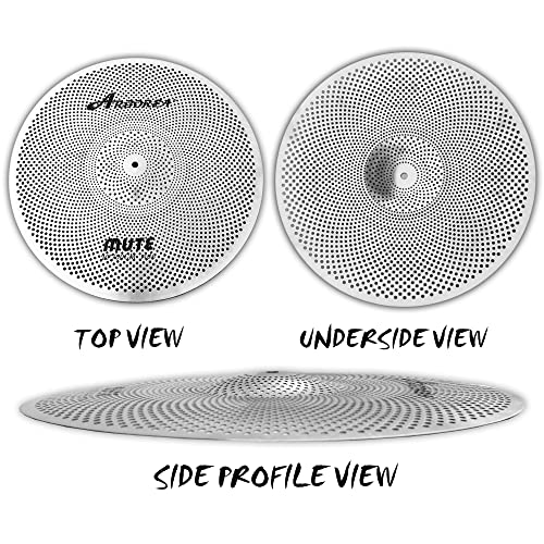 Arborea Low Volume Cymbal Silver Mute Cymbal Pack 14"Hi-Hat+16"Crash+18"Crash+20"Ride 5 Pieces For Drum Cymbal #TOP1