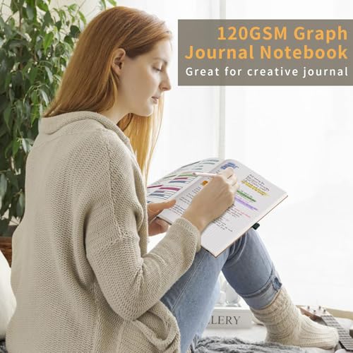 AHGXG Caderno de papel milimetrado – Caderno quadriculado, papel milimetrado grosso 120 GSM, caderno