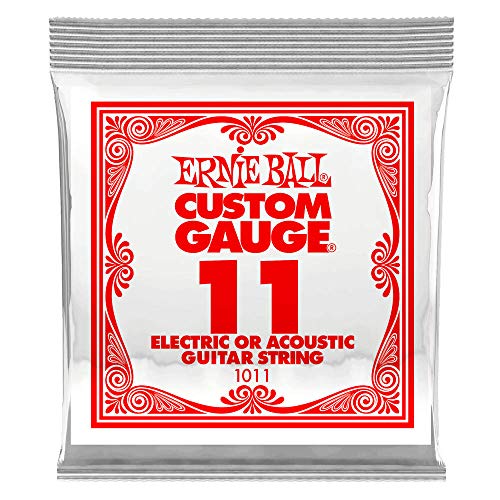Ernie Ball Nickel Plain Single Guitar String .011 6-Pack