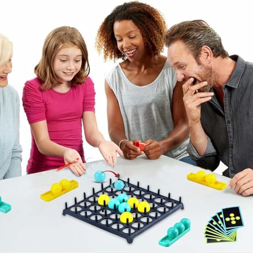 Bouncing Ball Tischspiel, Bounce Off Game mit 16 Bällen, 20 Herausforderungskarten, Desktop Bouncing Toy für Kinder, Familie und Party, für Kinder ab 7 Jahren (A)