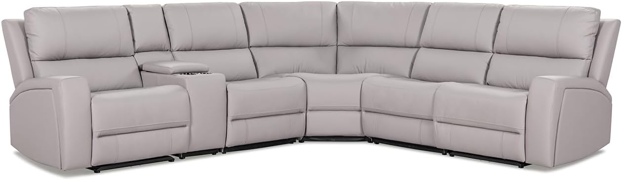 Jennifer Taylor 122" Power Motion 6-Piece Reclining Sectional with Cup Holders
