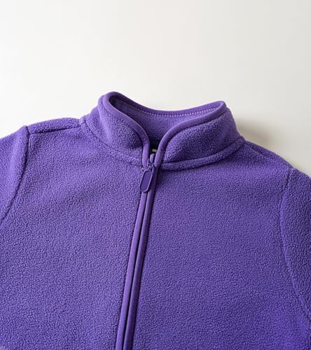 Image of Toddler Boys Girls Fleece Jacket Lightweight Fall Spring 2-12 Years | Soft Anti-Pilling Fleece, Easy Zip-Up, Hand-Warm Pockets, Windproof Stand Collar, Wear Alone or as Layer, Ideal for School