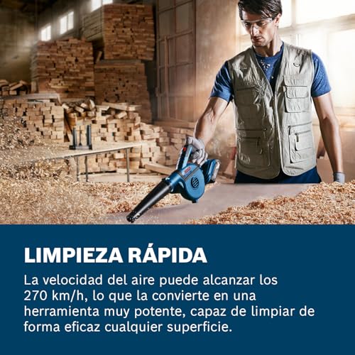 Miniatura 3 de Bosch Professional 18V System soplador a batería GBL 18V-120 (incl. 4 adaptadores, boquilla estándar, tubo prolongación, boquilla de profundidad, depósito de recogida de polvo, sin batería/cargador)